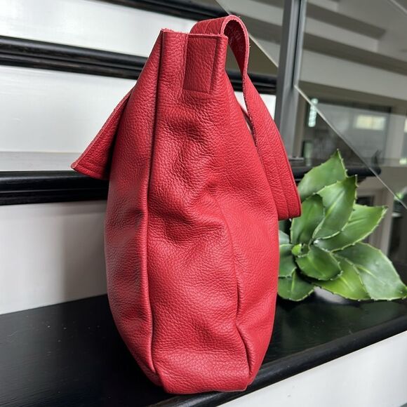 New! foks form Tote Bag genuine Leather Minimal Hobo Shoulder purse handbag - Picture 6 of 13